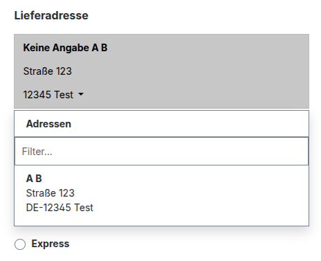 Checkout Dropdown-Men&uuml;